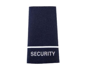 Navy Eppaulettes with Security in White, 1 Stripe White