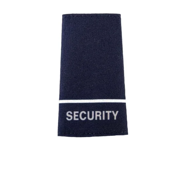 Navy Eppaulettes with Security in White, 1 Stripe White