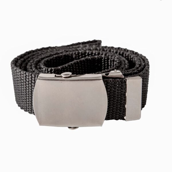 Nylon Belt Black 32mm Silver Buckle