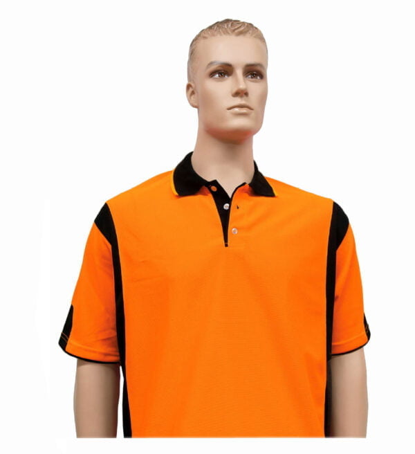 Mens-Breezeway-Golf-Shirts-orange_Black-Honeycomb-Material-140-gsm-Moisture-Management.jpg