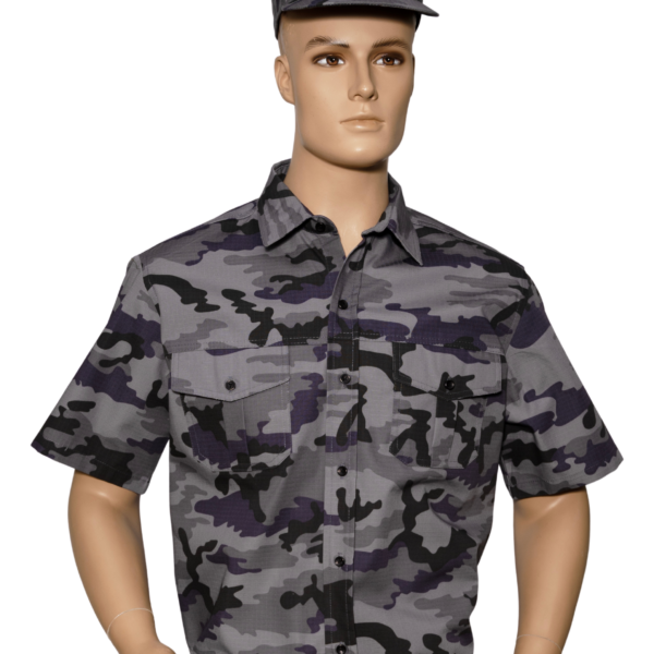 Camo Grey/Black/Purple Shirt